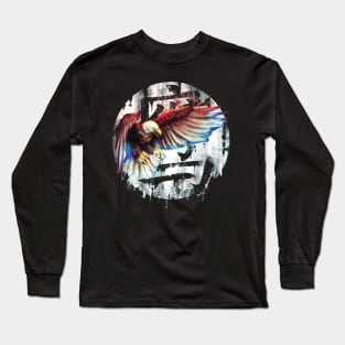 Eagle on Chinese Letters. Long Sleeve T-Shirt